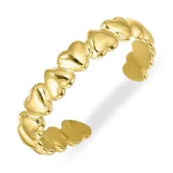 vandfast hjerte justerbar ring i forgyldt stål - OCEANA