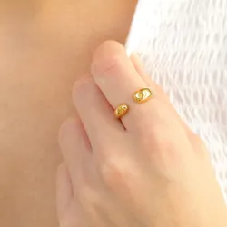 vandfast ring i forgyldt stål - OCEANA