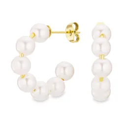 vandfaste perle øreringe i forgyldt stål - OCEANA