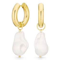 vandfaste perle øreringe i forgyldt stål - OCEANA