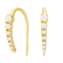 vandfaste perle øreringe i forgyldt stål - OCEANA