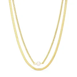 vandfast halskæde i forgyldt stål - OCEANA