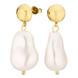 vandfaste perle øreringe i forgyldt stål - OCEANA