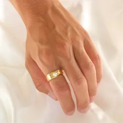 vandfast ring i forgyldt stål - OCEANA