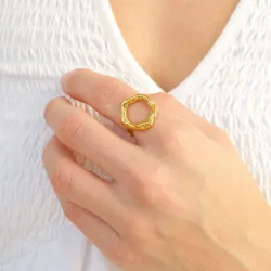 vandfast ring i forgyldt stål - OCEANA