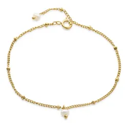 vandfast perle armbånd i forgyldt stål - OCEANA