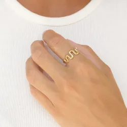 vandfast justerbar ring i forgyldt stål - OCEANA