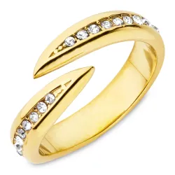 vandfast zirkon ring i forgyldt stål - OCEANA