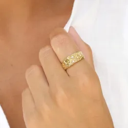 vandfast ring i forgyldt stål - OCEANA