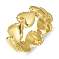 vandfast hjerte ring i forgyldt stål - OCEANA