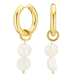 vandfaste perle Creoler øreringe i forgyldt stål - OCEANA