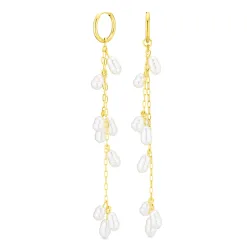 vandfaste perle øreringe i forgyldt stål - OCEANA