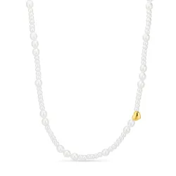 vandfast hjerte perle Halskæde med vedhæng i forgyldt stål - OCEANA