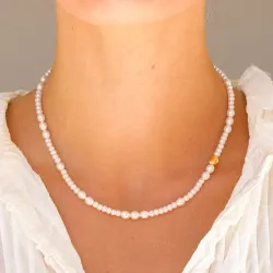 vandfast hjerte perle Halskæde med vedhæng i forgyldt stål - OCEANA