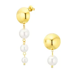 vandfaste perle øreringe i forgyldt stål - OCEANA