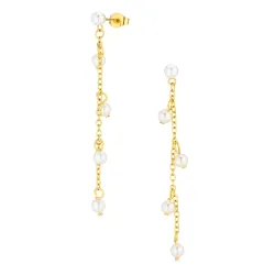 vandfaste perle øreringe i forgyldt stål - OCEANA