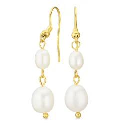 vandfaste perle øreringe i forgyldt stål - OCEANA