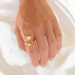 vandfast ring i forgyldt stål - OCEANA