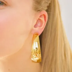 62 mm vandfaste øreringe i forgyldt stål - OCEANA