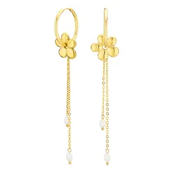 vandfaste blomster perle øreringe i forgyldt stål - OCEANA