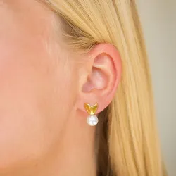 vandfaste hjerte øreringe i forgyldt stål - OCEANA