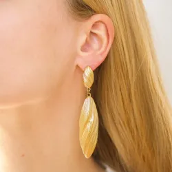 vandfaste øreringe i forgyldt stål - OCEANA