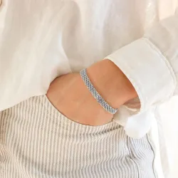 vandfast armbånd i stål 16 cm  + 5 cm x 6 mm  - OCEANA