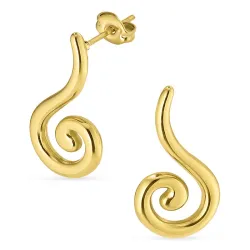 vandfaste øreringe i forgyldt stål - OCEANA