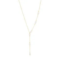 vandfast perle halskæde i forgyldt stål - OCEANA