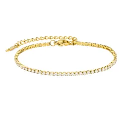 vandfast zirkon armbånd i forgyldt stål - OCEANA