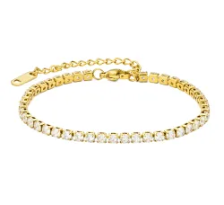 vandfast zirkon armbånd i forgyldt stål - OCEANA