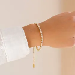 vandfast zirkon armbånd i forgyldt stål - OCEANA