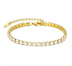 vandfast zirkon armbånd i forgyldt stål - OCEANA