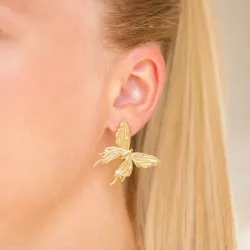 vandfaste sommerfugle øreringe i forgyldt stål - OCEANA