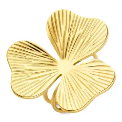 vandfast blomster ring i forgyldt stål - OCEANA