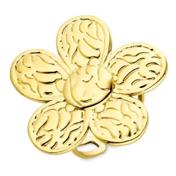 vandfast blomster ring i forgyldt stål - OCEANA