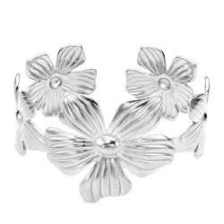 vandfast blomster armbånd i stål - OCEANA