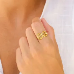 vandfast infinity ring i forgyldt stål - OCEANA