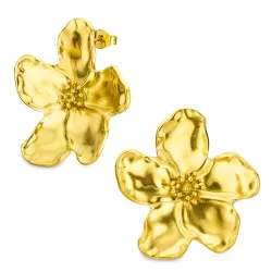 vandfaste blomster øreringe i forgyldt stål - OCEANA