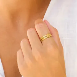 vandfast ring i forgyldt stål - OCEANA