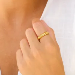 vandfast ring i forgyldt stål - OCEANA