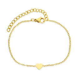 vandfast hjerte armbånd i forgyldt stål - OCEANA