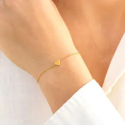 vandfast hjerte armbånd i forgyldt stål - OCEANA