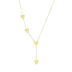 vandfast hjerte halskæde i forgyldt stål - OCEANA
