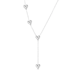 vandfast hjerte Y-halskæde i stål - OCEANA