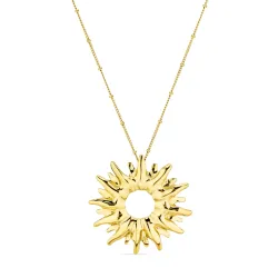 vandfast sol halskæde i forgyldt stål - OCEANA