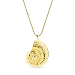 vandfast musling halskæde i forgyldt stål - OCEANA