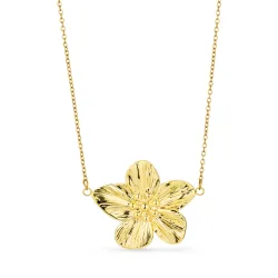 vandfast blomster halskæde i forgyldt stål - OCEANA