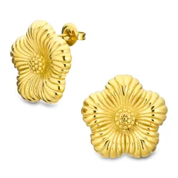 vandfaste blomster øreringe i forgyldt stål - OCEANA