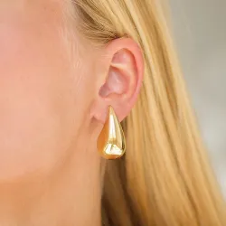 vandfaste dråbe øreringe i forgyldt stål - OCEANA